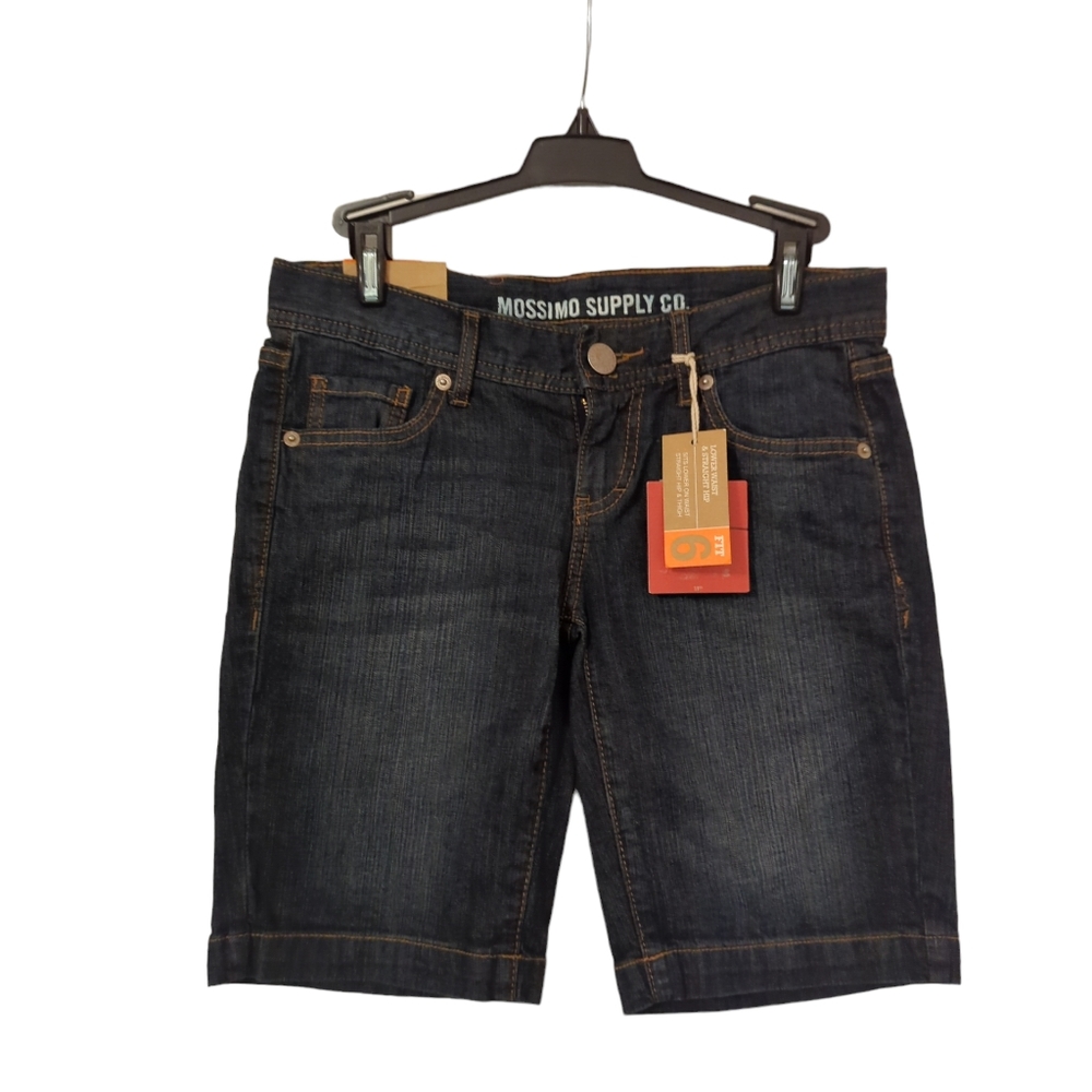 Mossimo Jean Shorts Dark Wash 8 Inch Inseam Size 5 US Denim